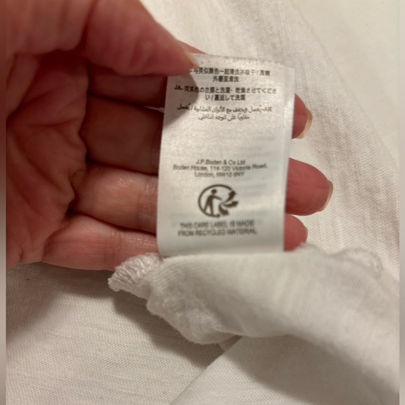 Boden, Faye white mini ruffle sleeve jersey tank, 14 - Picture 10 of 10